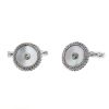 Boucheron pair of cufflinks in white gold,  mother of pearl and diamonds - 00pp thumbnail