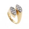 Cartier 1970's ring in yellow gold,  platinium and diamonds - Detail D2 thumbnail