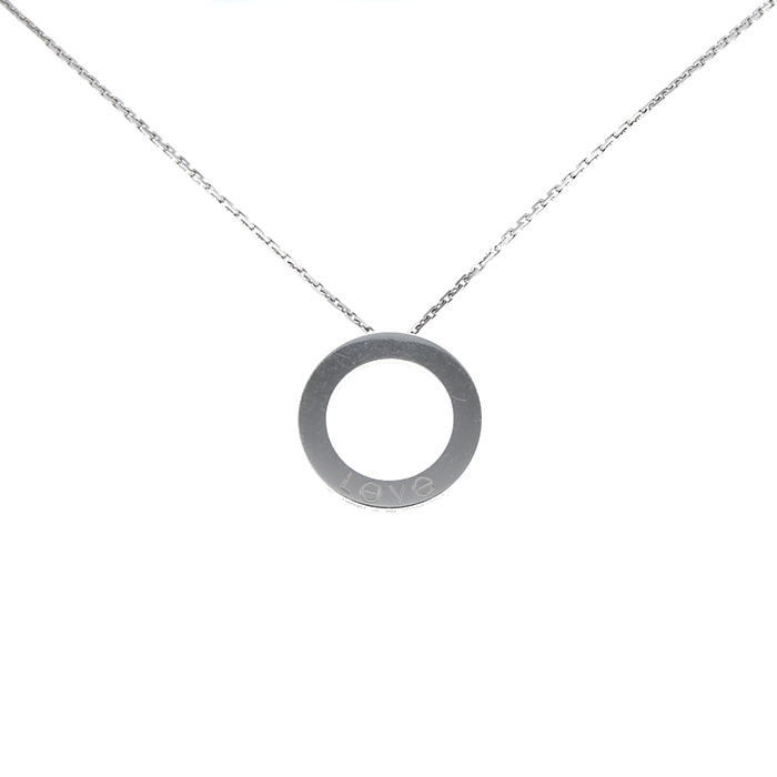 Collar Cartier Love en oro blanco y diamantes - Detail D2