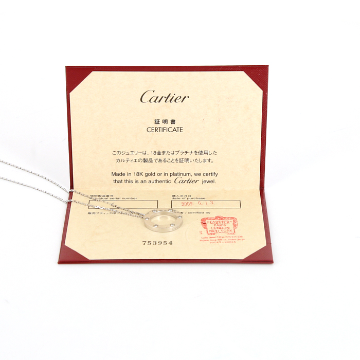 Collana Cartier Love in oro bianco e diamanti - Detail D3