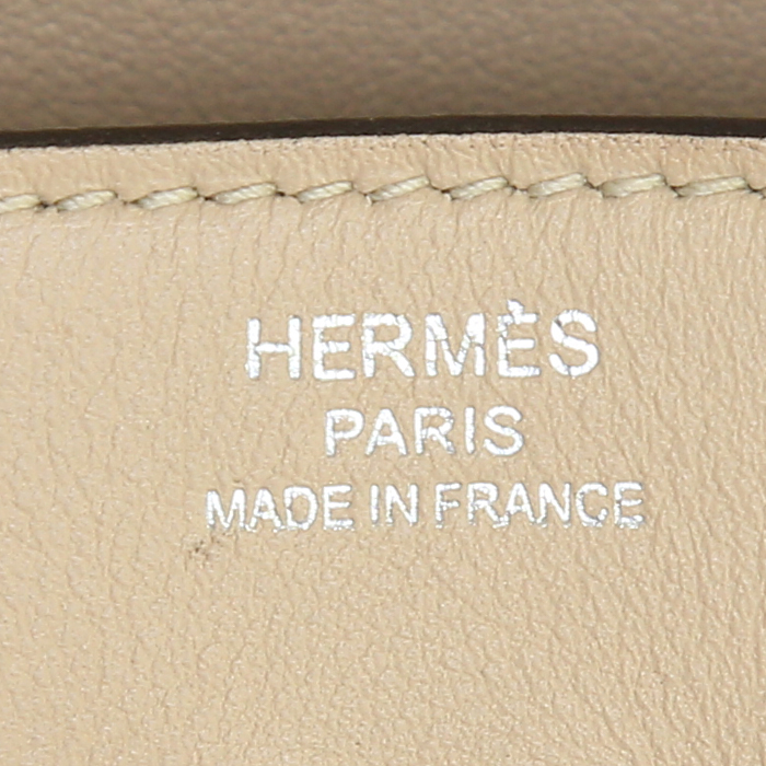Sac à main Hermes Birkin 25 cm en cuir Swift beige - Detail D3