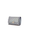 Chanel Wallet on Chain shoulder bag in blue patent quilted leather - 00pp thumbnail