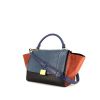 Celine Trapeze small model handbag in blue and orange python and black leather - 00pp thumbnail