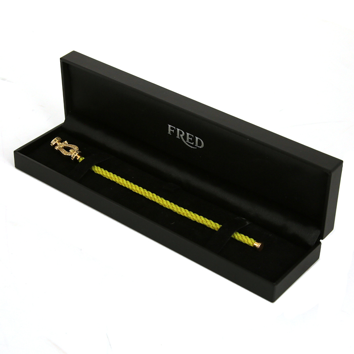 Bracciale Fred Force 10 modello grande in oro giallo,  zaffiri gialli e nylon - Detail D2