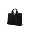 Bolso Cabás Hermes Toto Bag - Shop Bag en lona negra y color burdeos - 00pp thumbnail