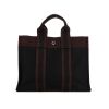 Sac cabas Hermes Toto Bag - Shop Bag en toile noire et bordeaux - 360 thumbnail