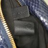 Chloé shopping bag in blue water snake and blue leather - Detail D3 thumbnail