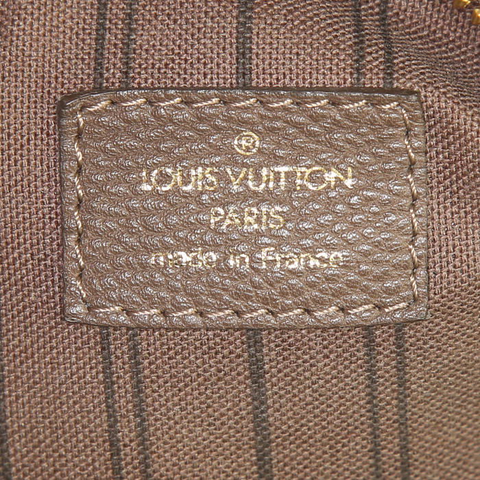 Borsa a tracolla Louis Vuitton Lumineuse in pelle monogram con stampa marrone - Detail D4