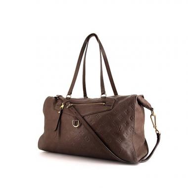 Borsa a tracolla Louis Vuitton Lumineuse in pelle monogram con stampa marrone