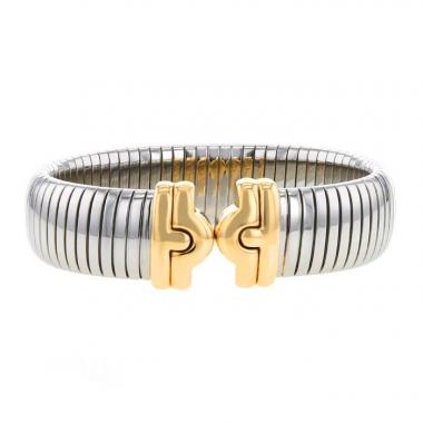 Bulgari Parentesi 1980's bracelet in stainless steel and yellow gold