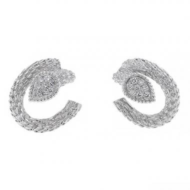Paire de boucles d'oreilles Boucheron Serpent Bohème en or blanc et diamants Paire de boucles d'oreilles Boucheron Serpent Bohème en or blanc et diamants
