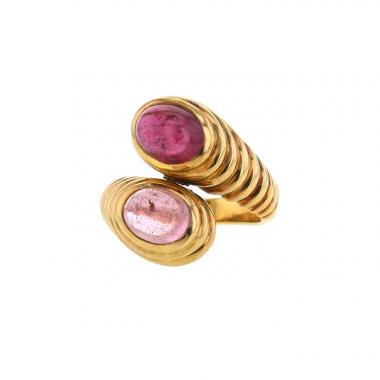 Sortija Bulgari Doppio en oro amarillo y turmalinas Sortija Bulgari Doppio en oro amarillo y turmalinas