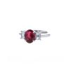 Vintage ring in platinium,  diamonds and ruby - 00pp thumbnail
