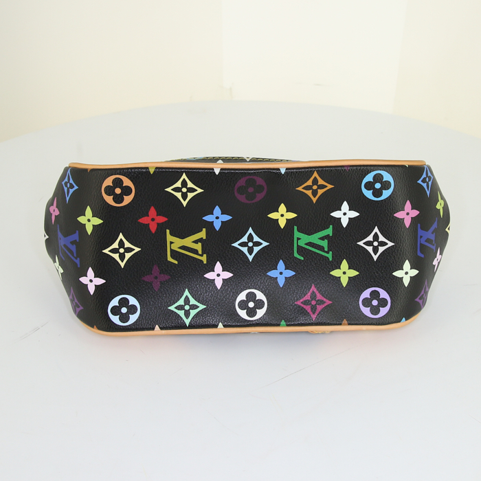 Borsa Louis Vuitton Beverly modello piccolo in tela monogram cerata multicolore e pelle naturale - Detail D4