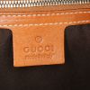 Gucci Reins bag worn on the shoulder or carried in the hand in brown leather and grey canvas - Detail D3 thumbnail