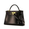 Hermes Kelly 32 cm bag in black box leather - 00pp thumbnail