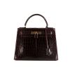 Hermès  Kelly 28 cm handbag  in red niloticus crocodile - 360 thumbnail