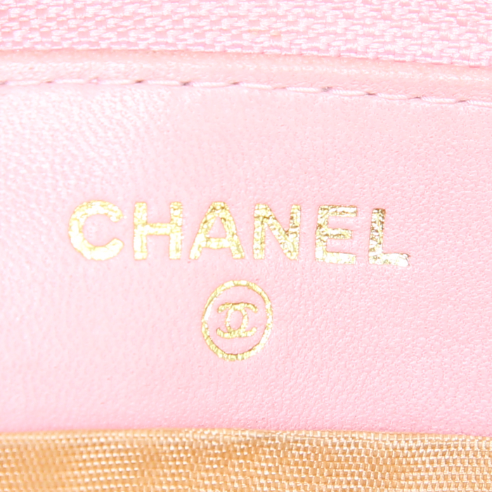 Chanel wallet in pink grained leather - Detail D3