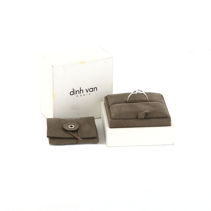 Bague Dinh Van Double Coeurs en or blanc et diamants - Detail D2