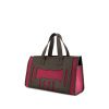 Shopping bag Hermès Petit H in pelle togo grigia e tela rosa - 00pp thumbnail