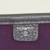 Hermès Petit H shopping bag in grey togo leather and pink canvas - Detail D3 thumbnail