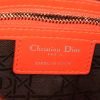 Borsa Dior Lady Dior modello medio in pelle cannage rosso-arancione - Detail D4 thumbnail