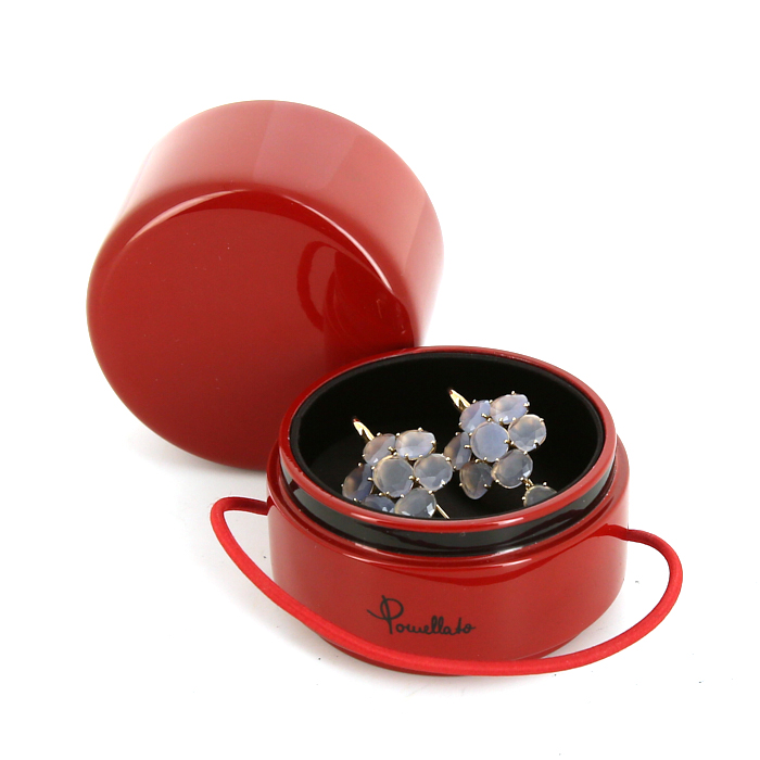 Pomellato Capri earrings in pink gold and chalcedony - Detail D2