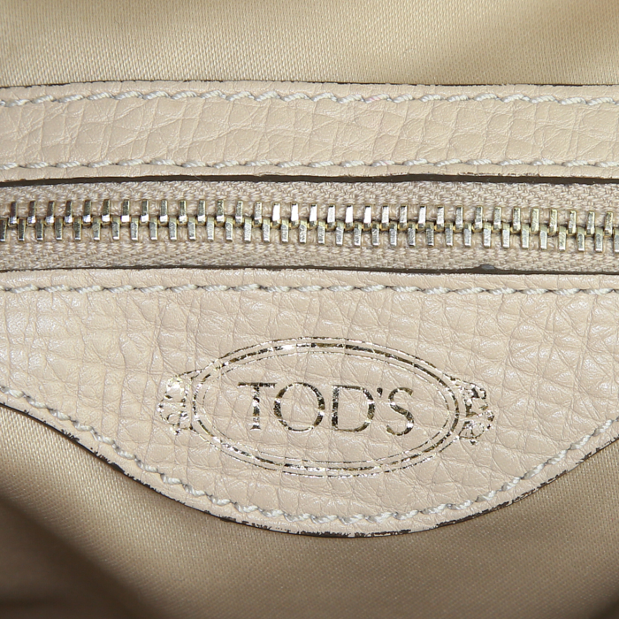 Tod's D-Styling large model handbag in beige leather - Detail D4