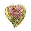Rene Boivin 1970's brooch in yellow gold,  tourmaline and tourmaline - 00pp thumbnail