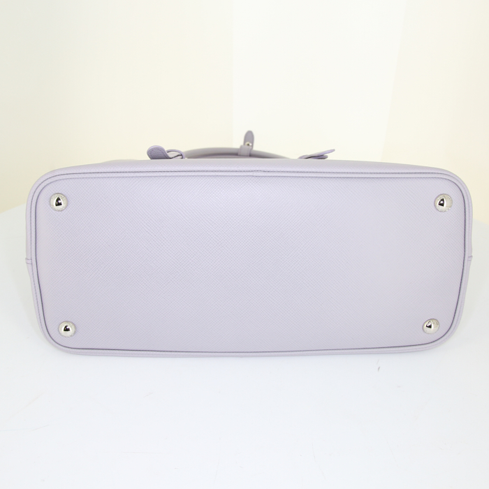 Sac cabas Prada Double en cuir saffiano parme - Detail D5