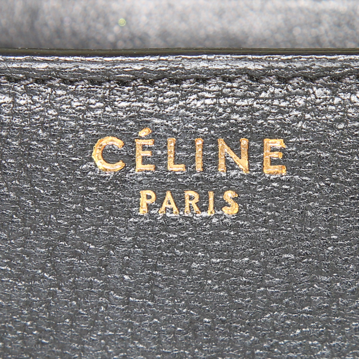 Bolso para llevar al hombro Céline Classic Box en cuero granulado negro - Detail D3