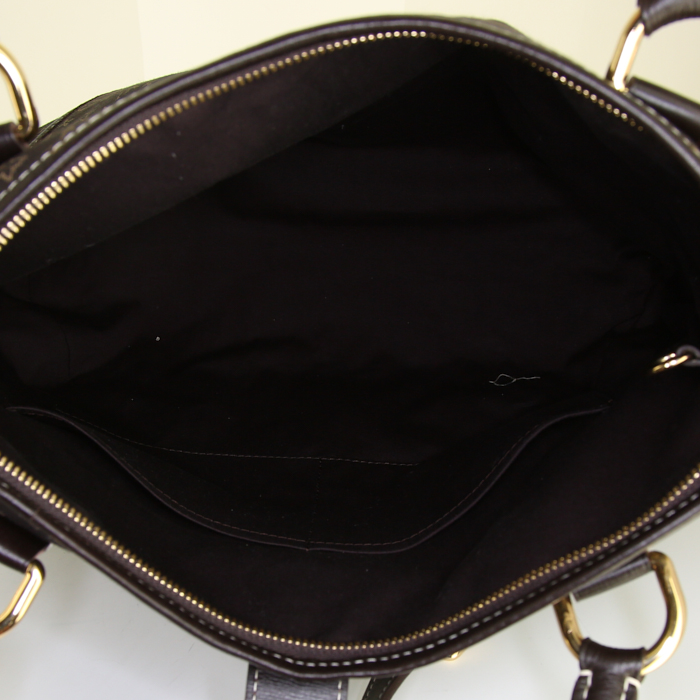 Borsa a tracolla Louis Vuitton Elégie in tessuto a monogramma Idylle undefined e pelle marrone - Detail D3