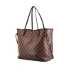 Shopping bag Louis Vuitton Neverfull modello medio in tela a scacchi marrone e pelle - 00pp thumbnail