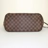 Louis Vuitton Neverfull medium model shopping bag in brown damier canvas and leather - Detail D5 thumbnail