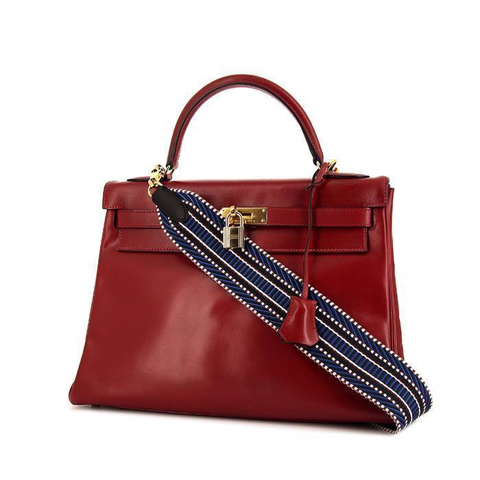 Hermes Kelly 32 cm shoulder bag in red box leather - 00pp