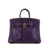 Hermes Birkin 25 cm handbag in purple Swift leather - 360 thumbnail