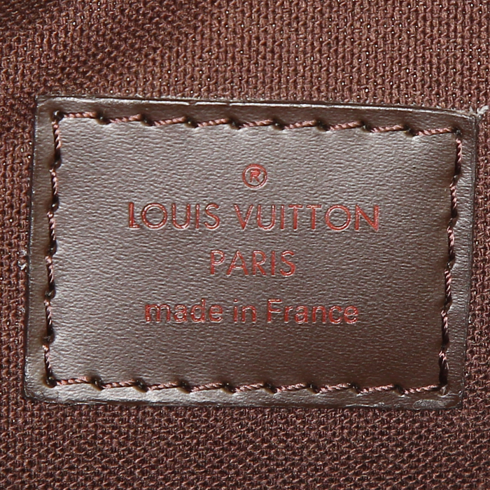 Bolso bandolera Louis Vuitton Spencer en lona a cuadros marrón y cuero marrón - Detail D3