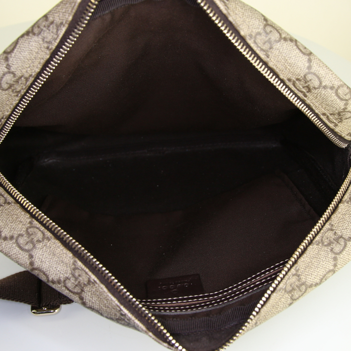 Borsa a tracolla Gucci in tela monogram grigia - Detail D2