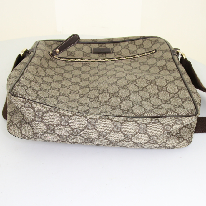 Borsa a tracolla Gucci in tela monogram grigia - Detail D4