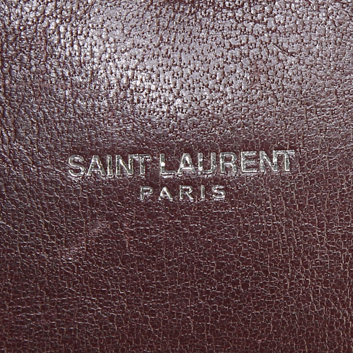 Bolso de mano Saint Laurent College en cuero morado - Detail D4