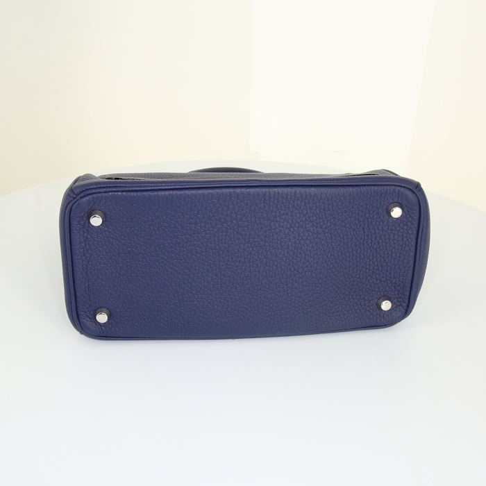 Dior Be Dior medium model shoulder bag in blue grained leather - Detail D5
