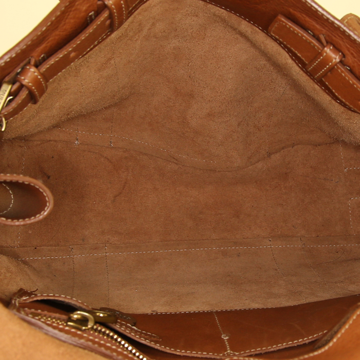 Sac porté épaule ou main Mulberry Bayswater en cuir marron - Detail D2