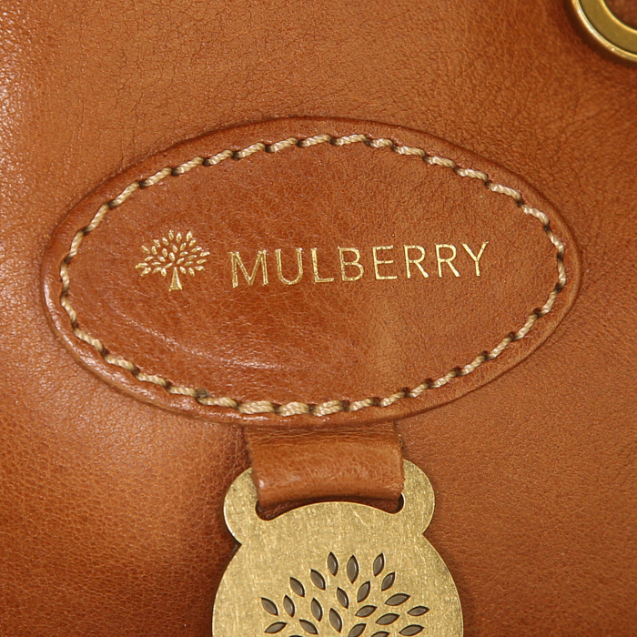 Sac porté épaule ou main Mulberry Bayswater en cuir marron - Detail D3