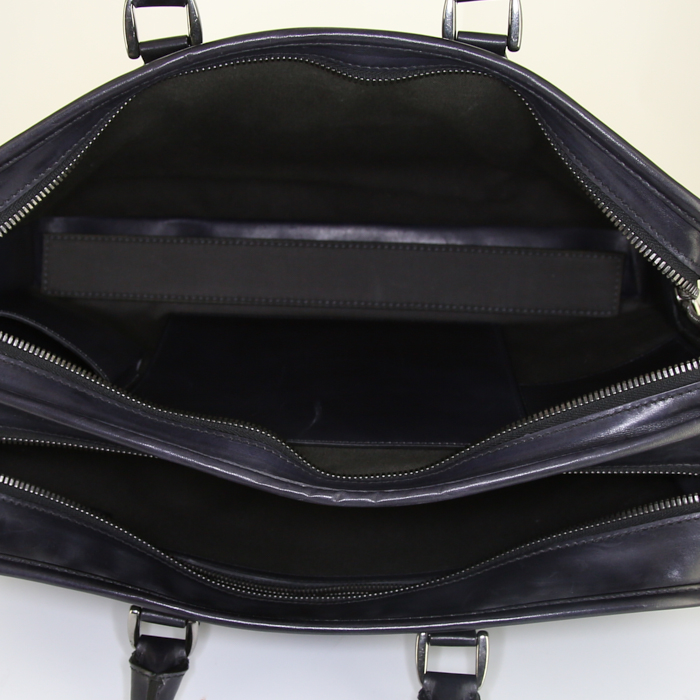 Berluti Deux jours briefcase in blue leather - Detail D2