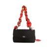 Balenciaga Lock Round Scarf handbag in black satin - 360 thumbnail