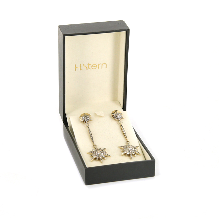 H. Stern Stars earrings in blackened gold, diamonds and yellow gold - Detail D2