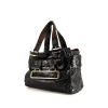 Chloé shopping bag in black patent leather and brown leather - 00pp thumbnail
