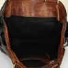 Shopping bag Chloé in pelle verniciata nera effetto invecchiato e pelle marrone - Detail D2 thumbnail
