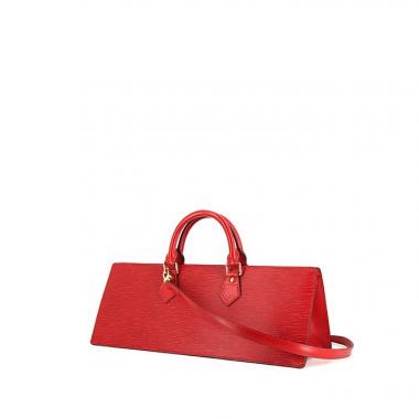 Sac bandoulière Louis Vuitton Triangle en cuir épi rouge