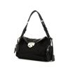 Prada Antic Buckles bag worn on the shoulder or carried in the hand in black canvas and black leather - 00pp thumbnail